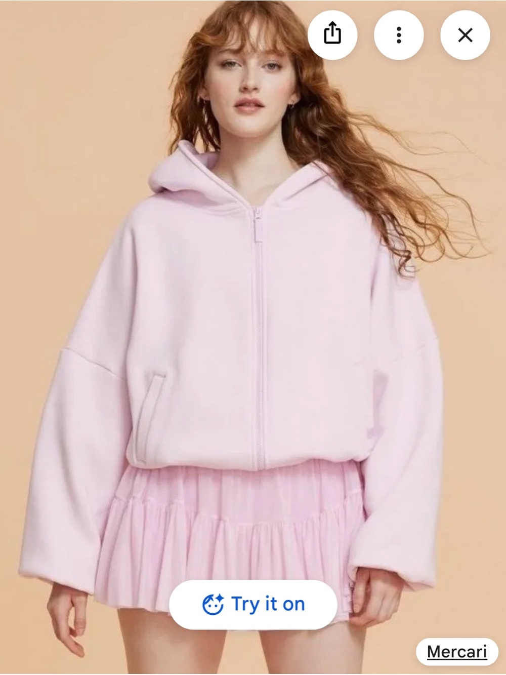 BLOGILATES 😍 Marshmallow Relaxed  Pink Zip-Front Hoodie with Hood